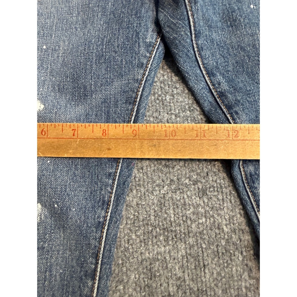 Polo Ralph Lauren Astor Boyfriend Slim Distressed Paint Splatter Jeans 30 Blue - Picture 4 of 11